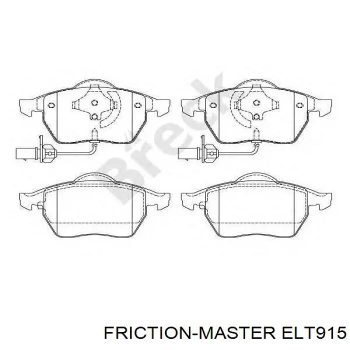 Передние тормозные колодки ELT915 Friction Master