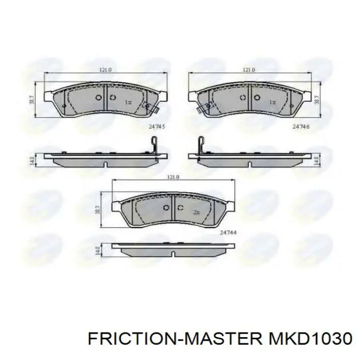 MKD1030 Friction Master Колодки тормозные дисковые комплект