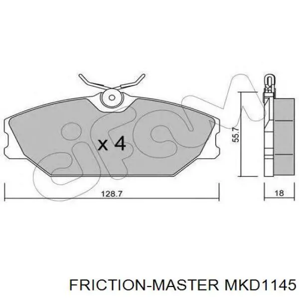 Передние тормозные колодки MKD1145 Friction Master