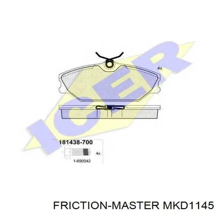 Колодки гальмівні передні, дискові MKD1145 Friction Master