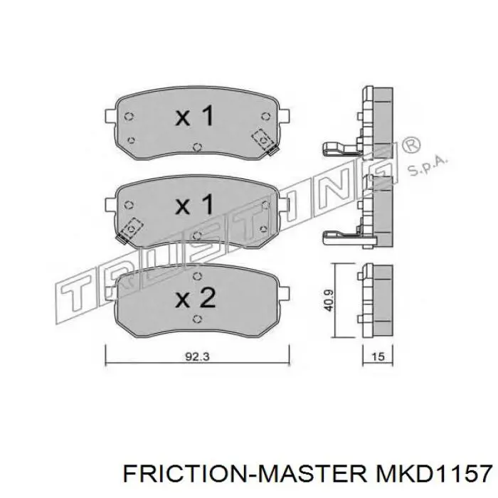 Задние тормозные колодки MKD1157 Friction Master