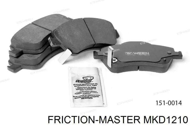 Передние тормозные колодки MKD1210 Friction Master