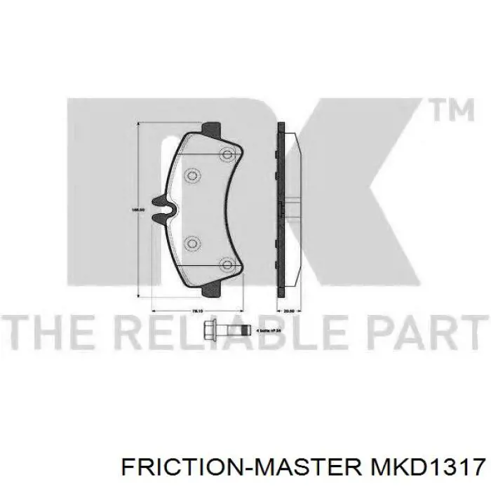 Задние тормозные колодки MKD1317 Friction Master