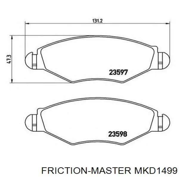 Передние тормозные колодки MKD1499 Friction Master