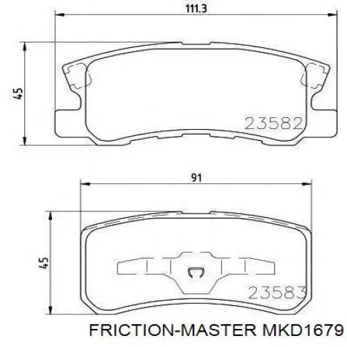 Pastillas de freno traseras MKD1679 Friction Master