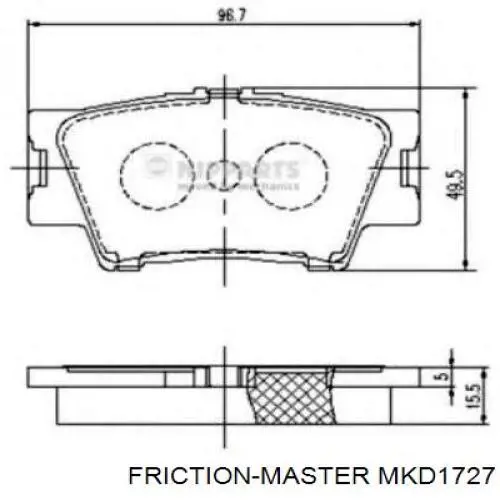 Задние тормозные колодки MKD1727 Friction Master