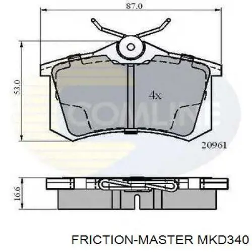 MKD340 Friction Master Колодки тормозные дисковые комплект