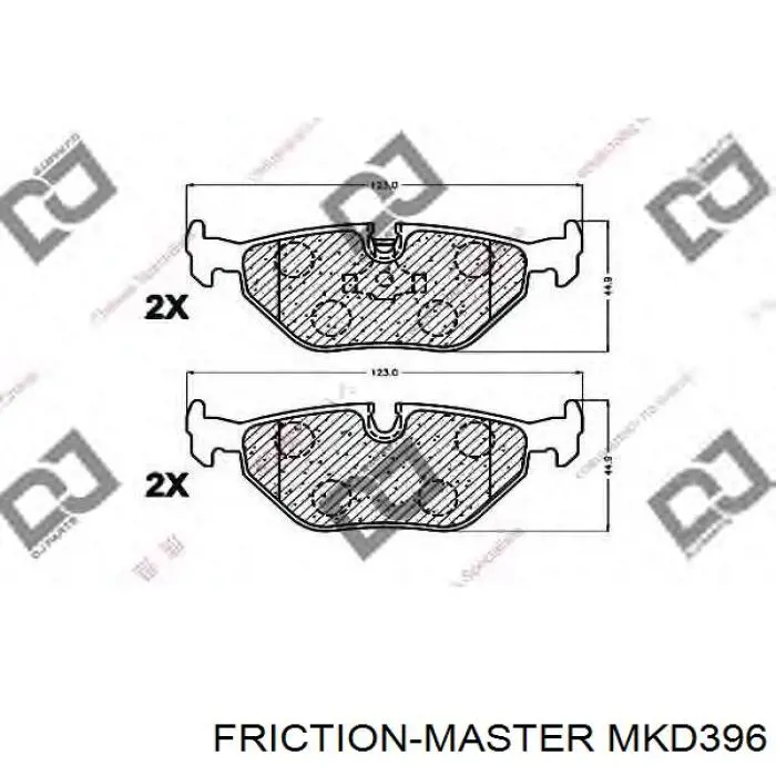 MKD396 Friction Master колодки тормозные задние дисковые