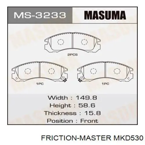 Тормозные колодки Friction Master MKD530