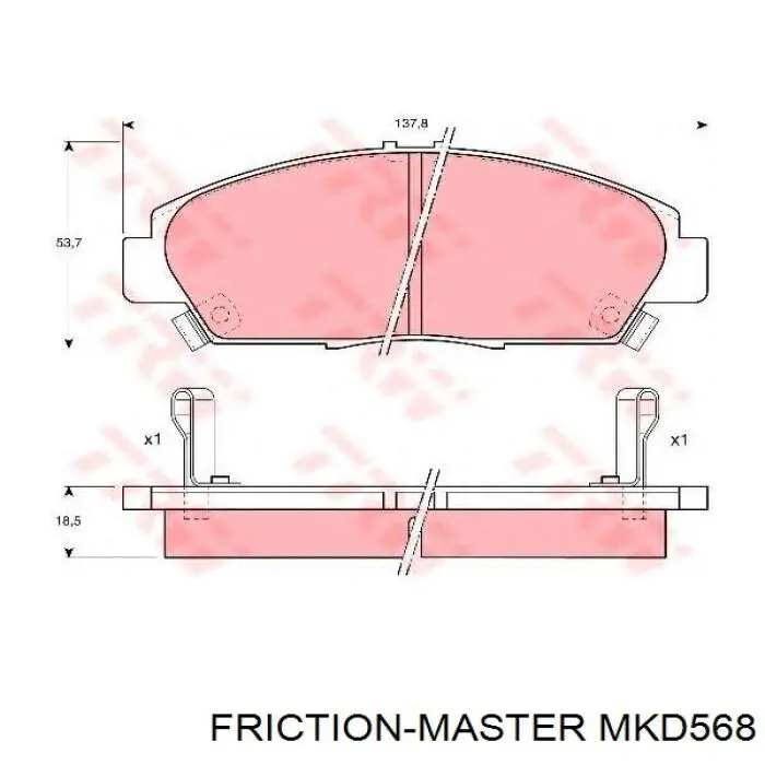 Передние тормозные колодки MKD568 Friction Master