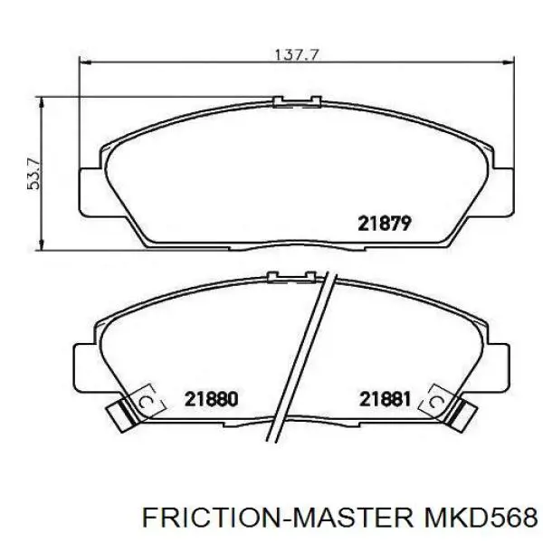 MKD568 Friction Master передние тормозные колодки