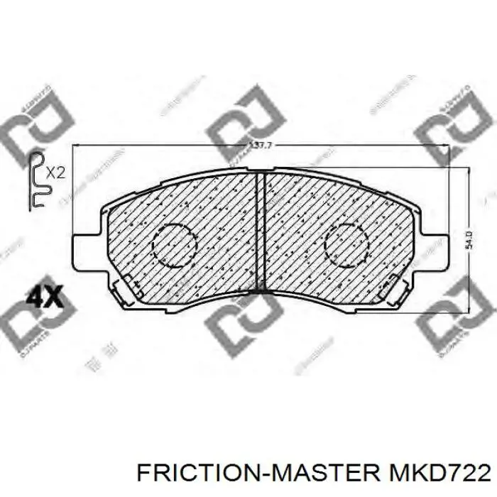 Передние тормозные колодки MKD722 Friction Master