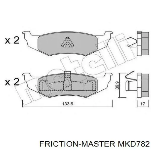 Задние тормозные колодки MKD782 Friction Master