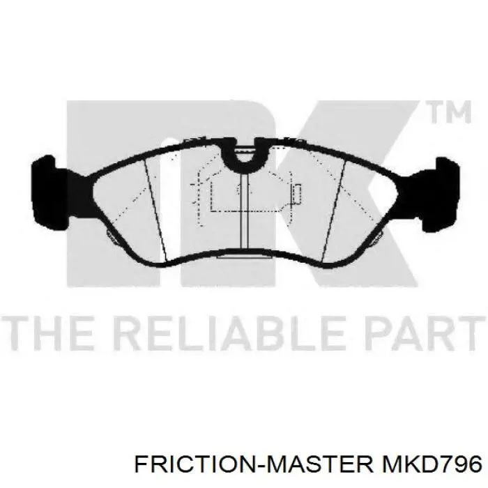 Передние тормозные колодки MKD796 Friction Master