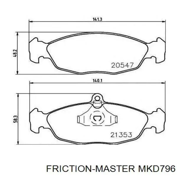 Тормозные колодки Friction Master MKD796