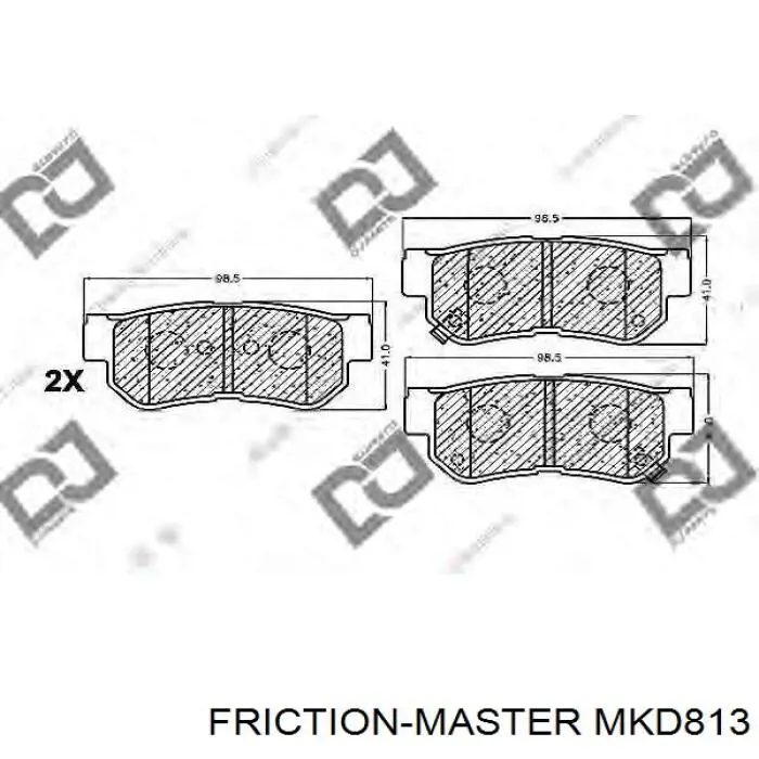 MKD813 Friction Master sapatas do freio traseiras de disco