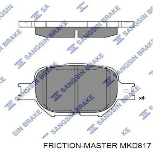 Передние тормозные колодки MKD817 Friction Master