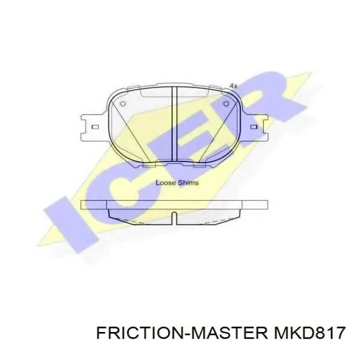 Pastillas de freno delanteras MKD817 Friction Master