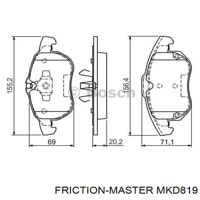 Передние тормозные колодки MKD819 Friction Master