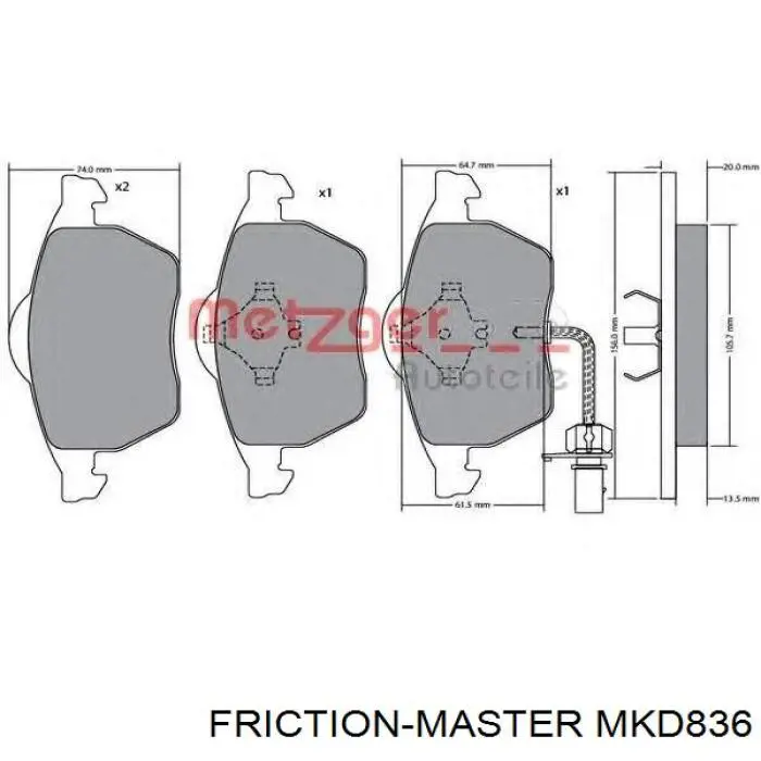Колодки Friction Master MKD836 цена, от 22.80 USD