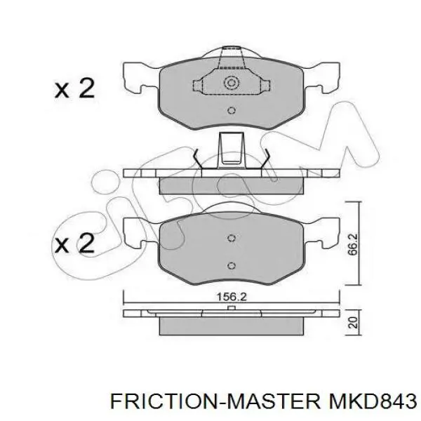 MKD843 Friction Master колодки тормозные передние дисковые