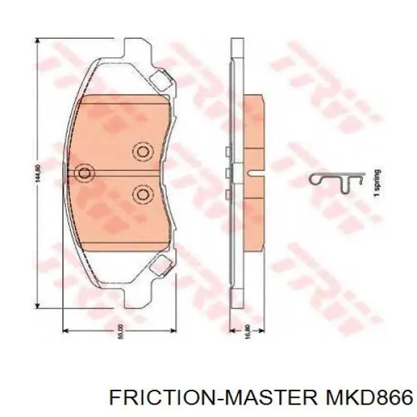 Колодки Friction Master MKD866 цена, от 29.97 USD