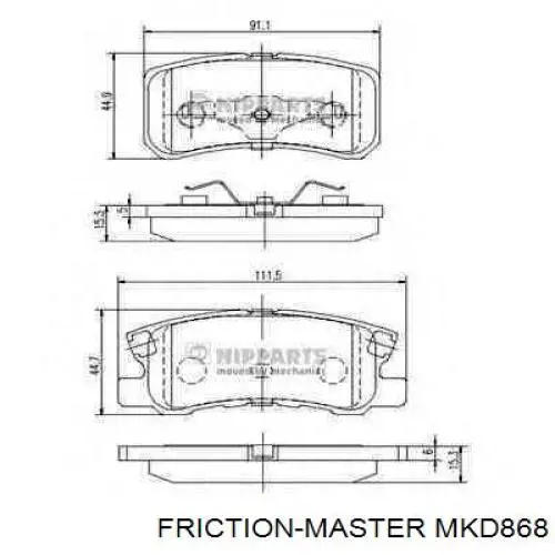 MKD868 Friction Master Колодки тормозные дисковые комплект