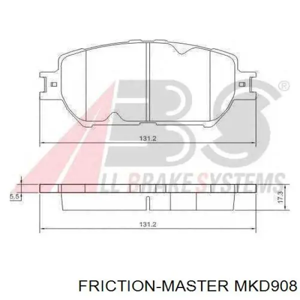 Передние тормозные колодки MKD908 Friction Master