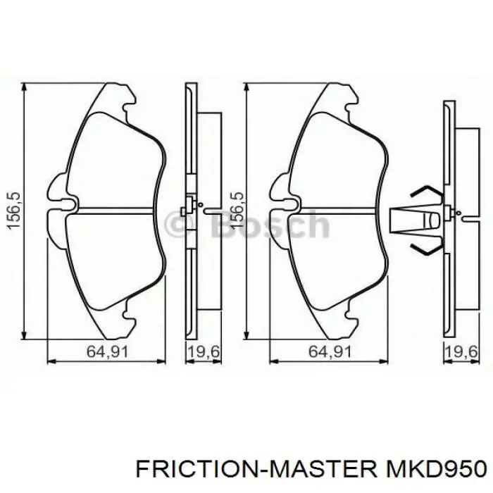 Передние тормозные колодки MKD950 Friction Master