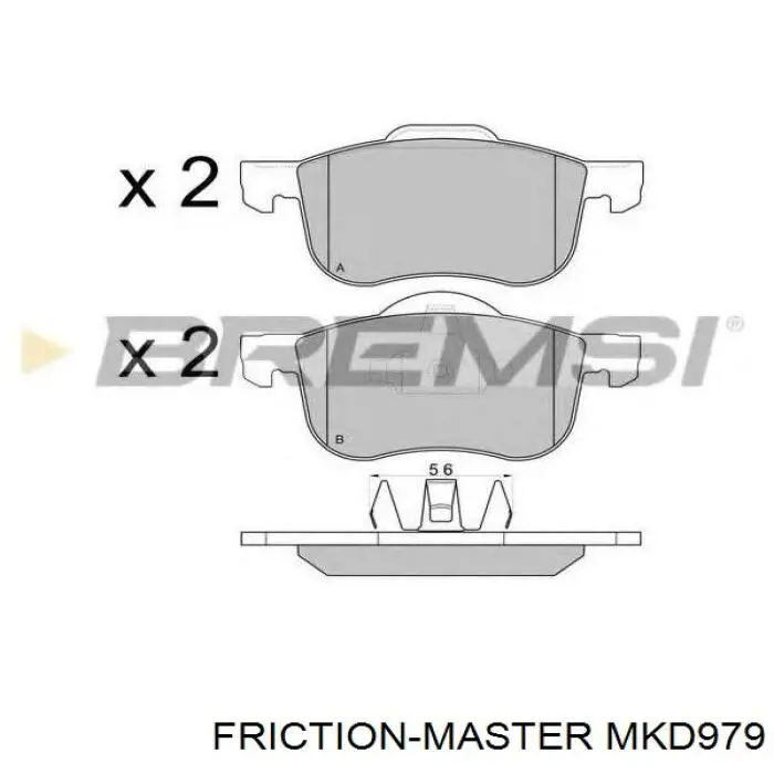 Передние тормозные колодки MKD979 Friction Master