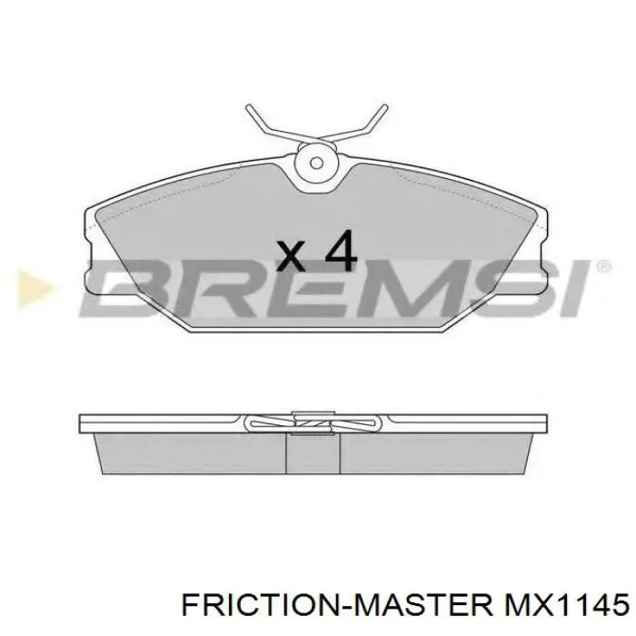 MX1145 Friction Master колодки тормозные передние дисковые