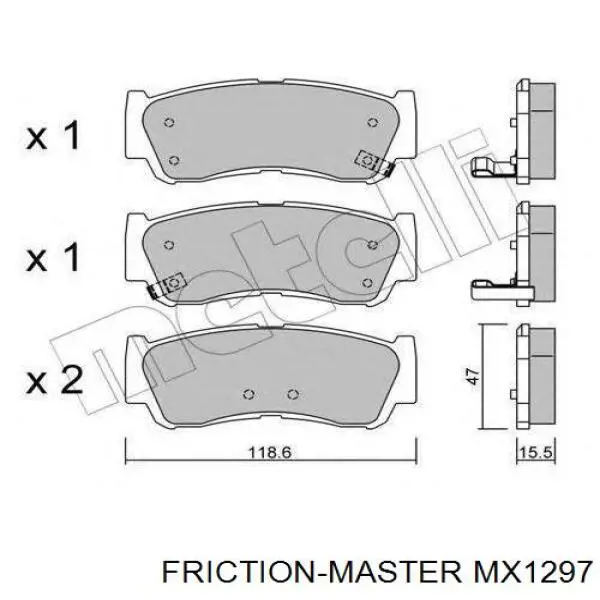 Колодки дисковые  Friction Master MX1297 цена, от 15.20 USD