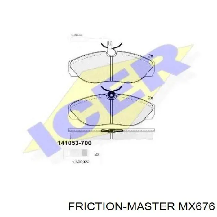 MX676 Friction Master колодки тормозные передние дисковые