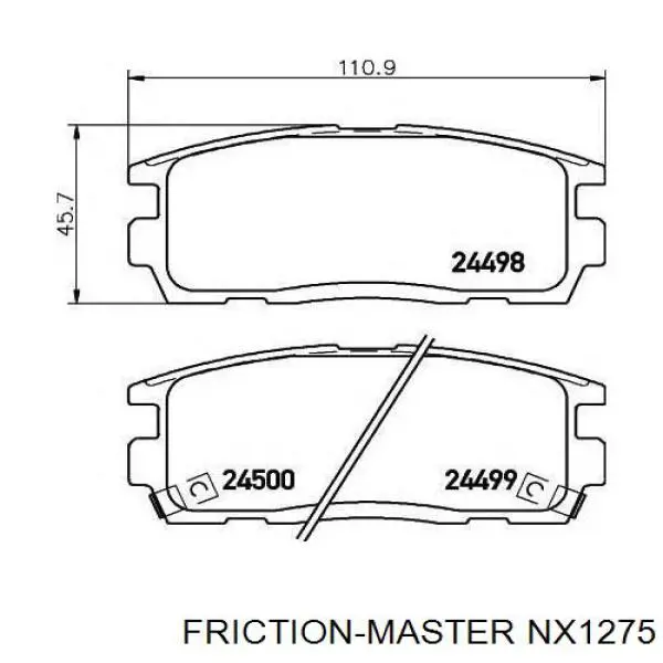 Задние тормозные колодки NX1275 Friction Master