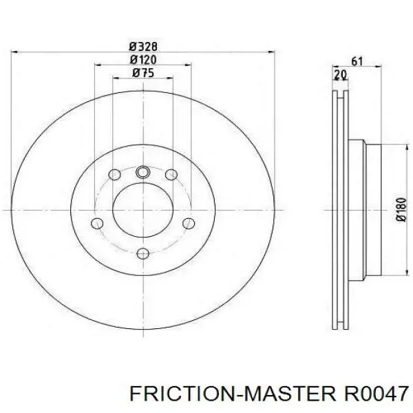 Freno de disco delantero R0047 Friction Master