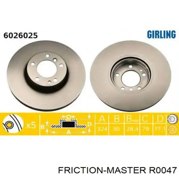 R0047 Friction Master disco do freio dianteiro