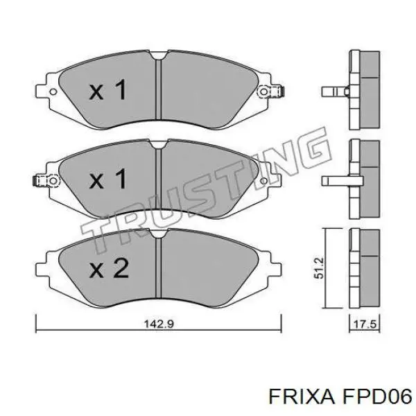 Передние тормозные колодки FPD06 Hankook Frixa