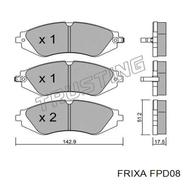 FPD08 Hankook Frixa колодки тормозные передние дисковые