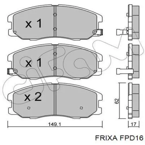 FPD16 Hankook Frixa передние тормозные колодки