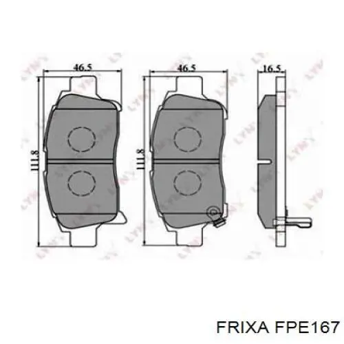 Передние тормозные колодки FPE167 Hankook Frixa