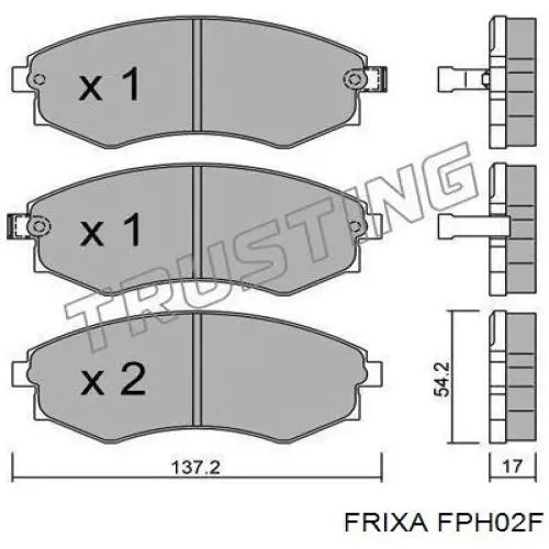 FPH02F Hankook Frixa колодки тормозные передние дисковые