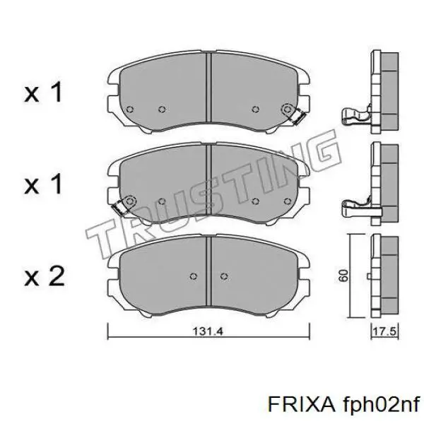 Колодки тормозные передние дисковые FRIXA FPH02NF