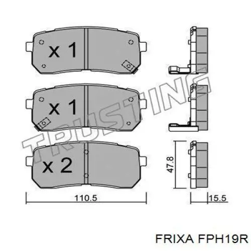 Задние тормозные колодки FPH19R Hankook Frixa