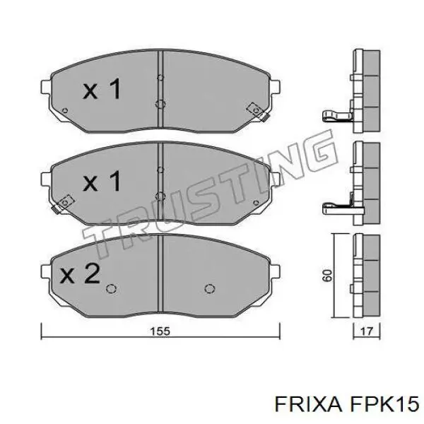 Передние тормозные колодки FPK15 Hankook Frixa