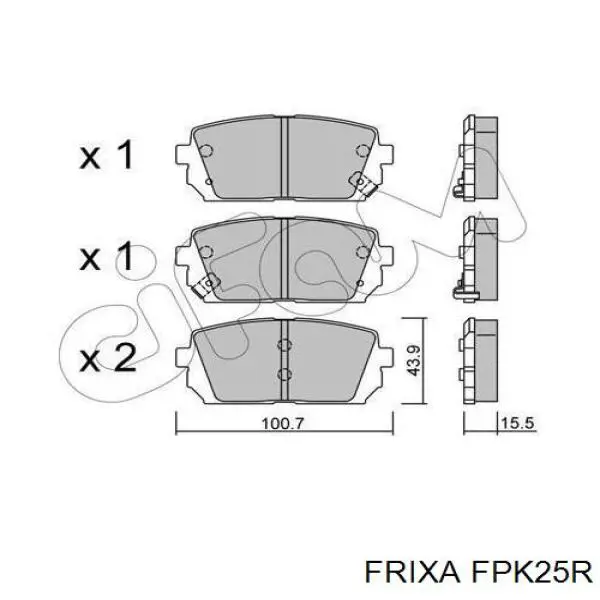 Задние тормозные колодки FPK25R Hankook Frixa