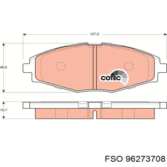 Передние тормозные колодки 96273708 FSO