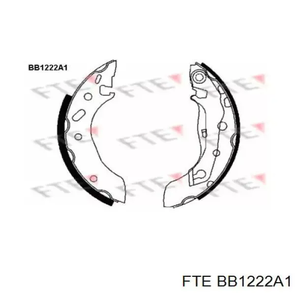 BB1222A1 FTE колодки тормозные задние барабанные