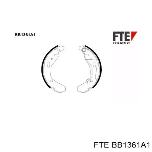 BB1361A1 FTE колодки тормозные задние барабанные