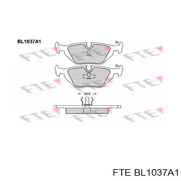 BL1037A1 FTE колодки тормозные задние дисковые