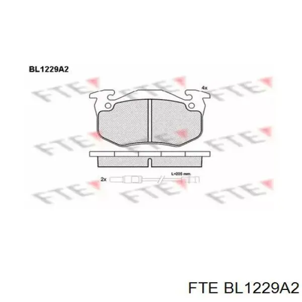 BL1229A2 FTE колодки тормозные передние дисковые